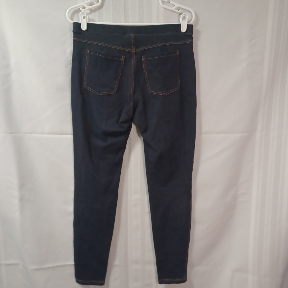 Unbranded Jeggings Womens M Dark Blue Denim Pull On Skinny Faux Front Pockets